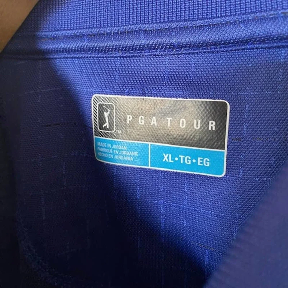 PGA Polo Shirt Men's XL Blue Short Sleeve Logo Polo Top‎